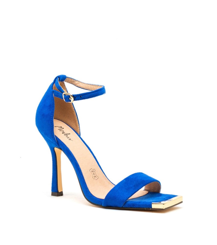 Footwear Menbur | Menbur - Cobalt Blue Gold Toe Sandal