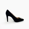 Footwear Rachel's | Rachels - Black Court Shoe With Embellishment