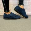 Footwear Cosy Toes | Cosy Toes - Navy Velcro Non Slip Slipper