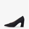 Footwear Unisa | Unisa - Kramp Black Pointy Toe Court With A Block Heel