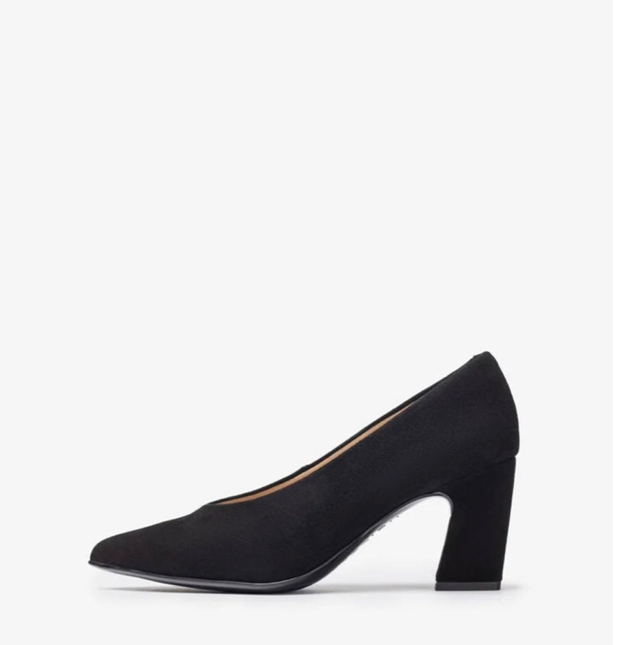 Footwear Unisa | Unisa - Kramp Black Pointy Toe Court With A Block Heel