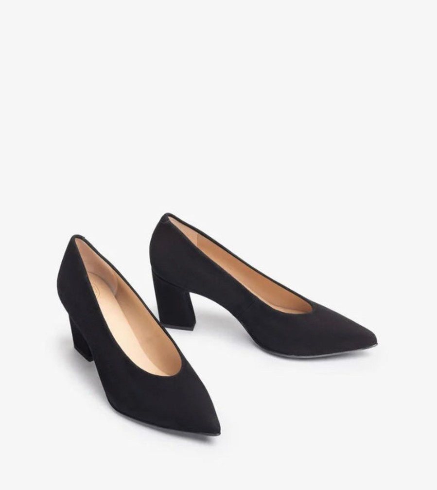 Footwear Unisa | Unisa - Kramp Black Pointy Toe Court With A Block Heel