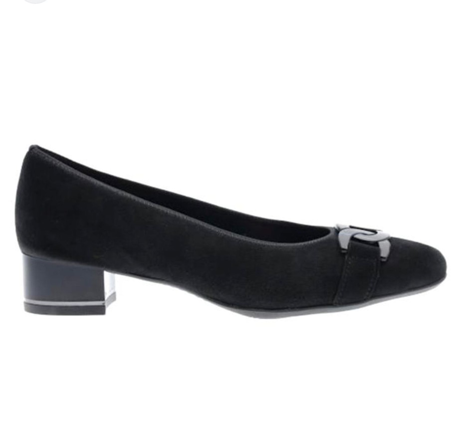 Footwear Ara | Ara - 11806 Black Suede Court Shoe