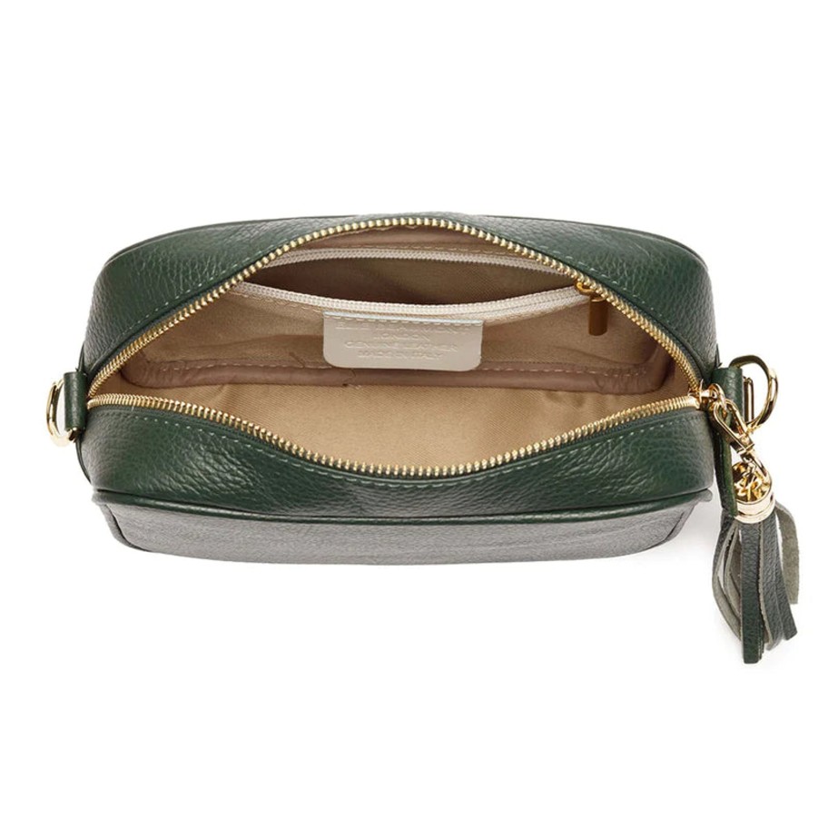 Bags Elie Beaumont | Elie Beaumont - Ebb5001 Bottle Green Leather Crossbody Bag