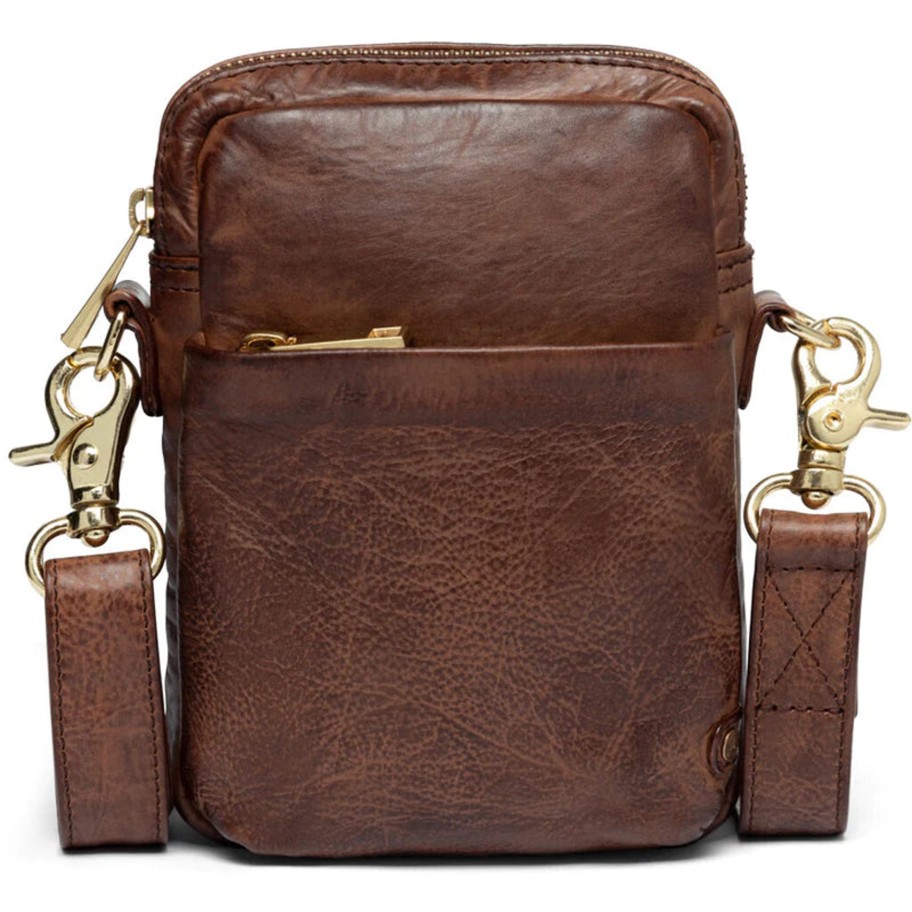 Bags Depeche | Depeche- 15700 Classic Brandy Mobile Phone Bag