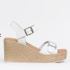 Footwear Oh My Sandals | Oh My Sandals-5224 White Leather Wedge