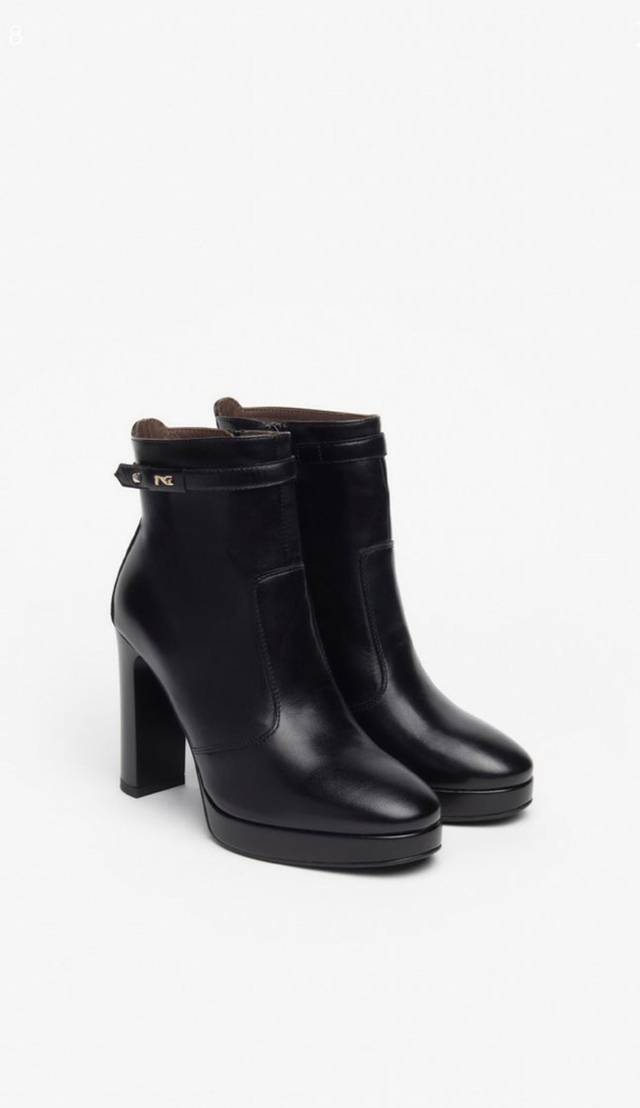 Footwear NeroGiardini Ankle Boots | Nerogiardini - I308722De Black Leather Ankle Boot