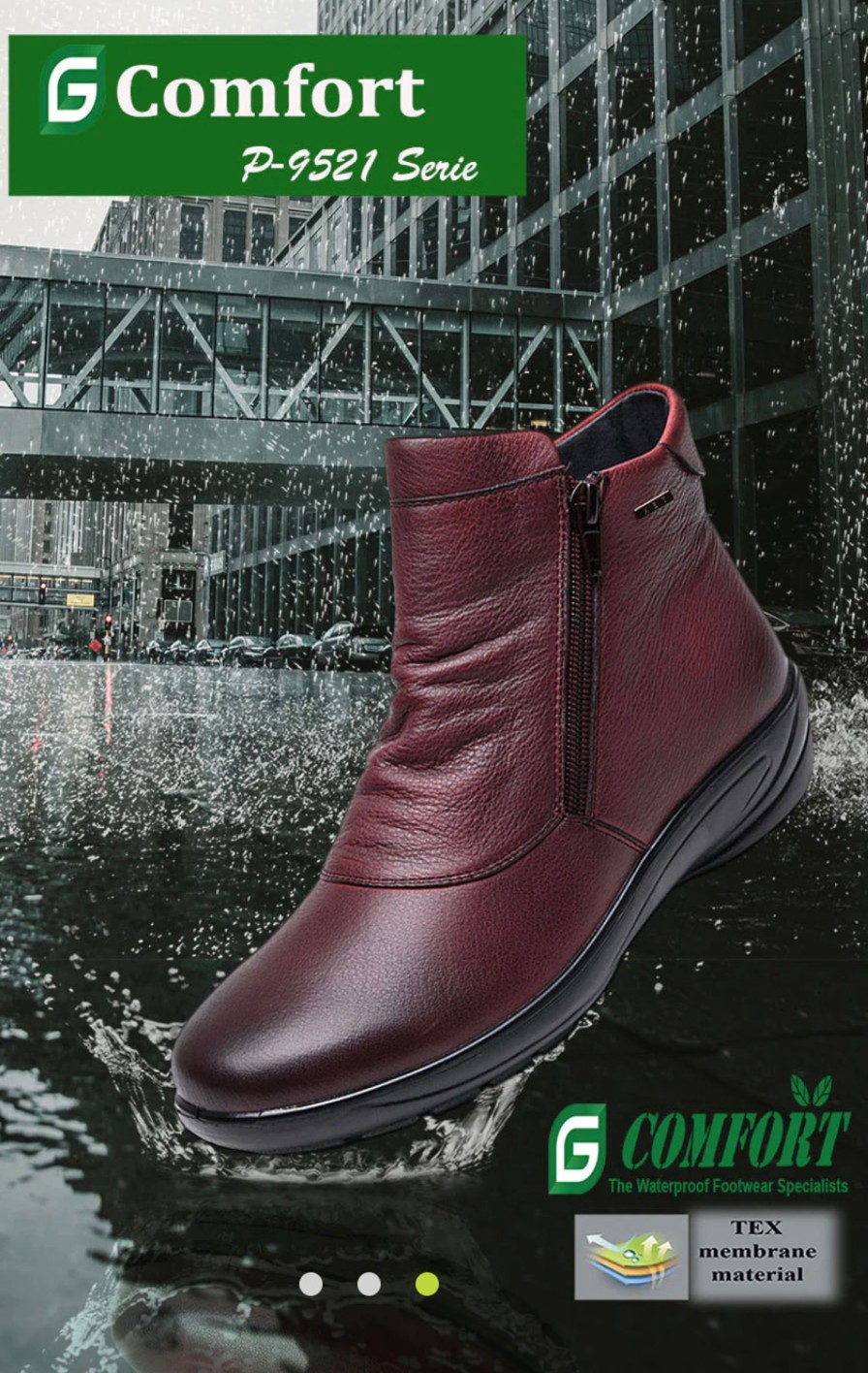 Footwear G Comfort Waterproof Shoes & Boots | G Comfort - P-9521 Burgundy Waterproof Zip Boot