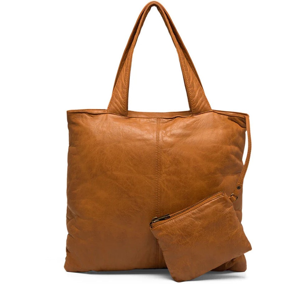 Bags Depeche | Depeche- 14268 Cognac Leather Shopping Bag