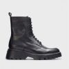 Footwear Wonders Ankle Boots | Wonders - C-7205 Black Biker Boot