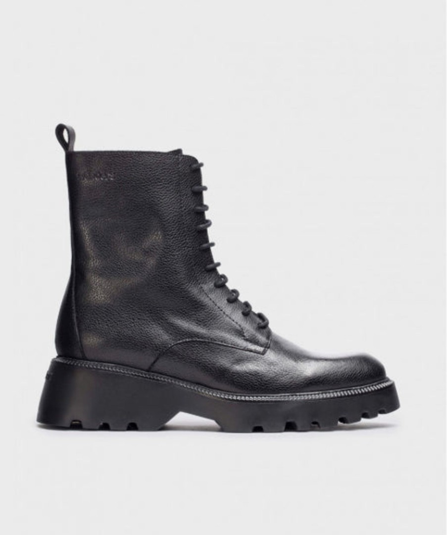 Footwear Wonders Ankle Boots | Wonders - C-7205 Black Biker Boot