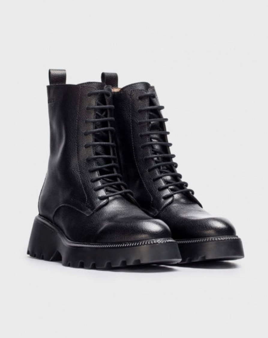 Footwear Wonders Ankle Boots | Wonders - C-7205 Black Biker Boot