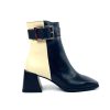 Footwear Wonders Ankle Boots | Wonders - H-4350 Black And Cream Buckle Ankle Boot