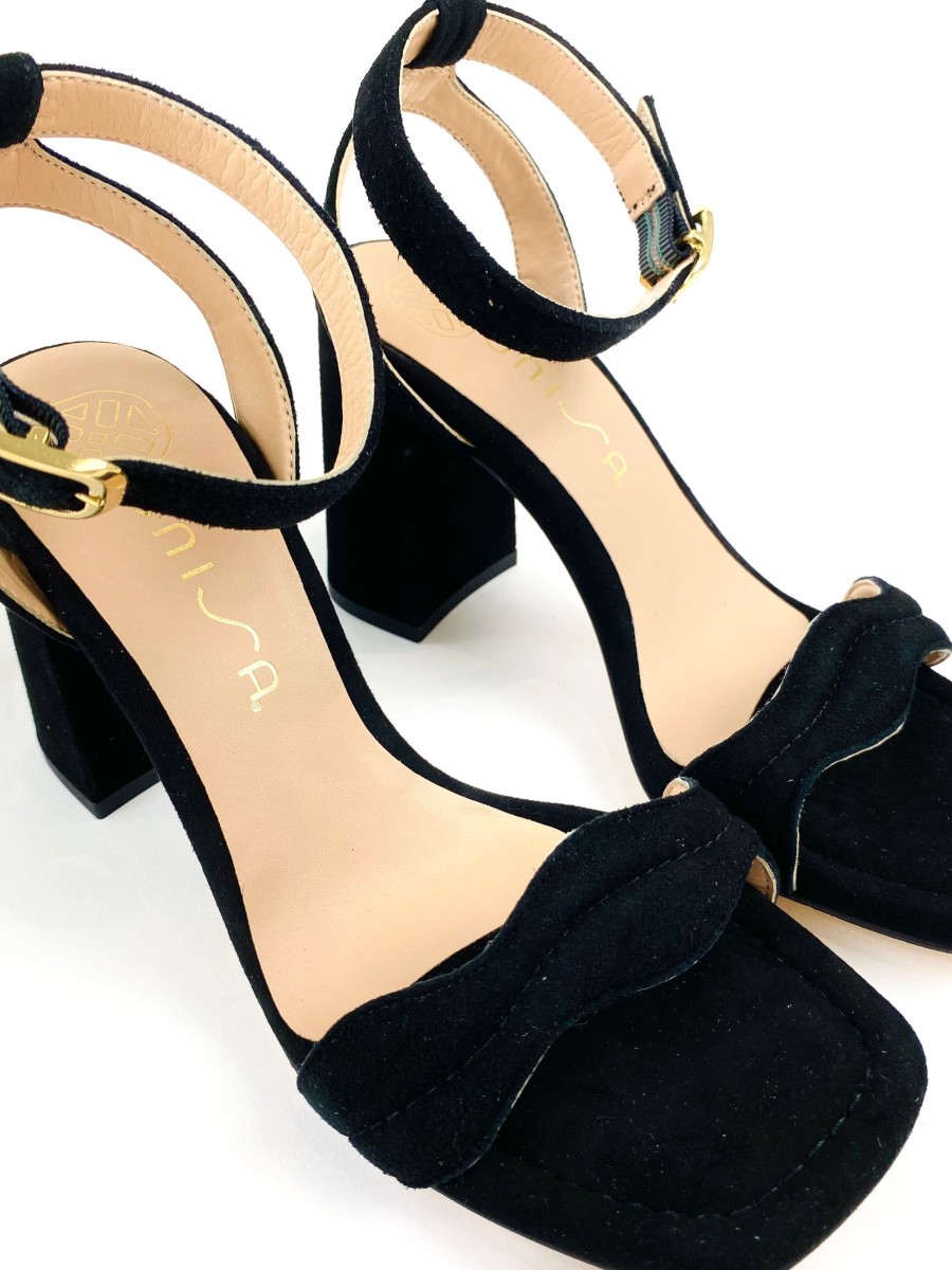 Footwear Unisa | Unisa- Sacro Black Suede Sandal