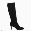 Footwear Caprice Knee High Boots | Caprice - 25524 Black Stretch Boot With A Thin Heel