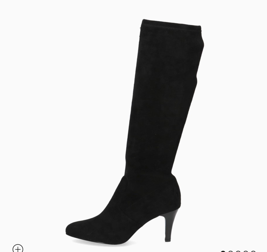 Footwear Caprice Knee High Boots | Caprice - 25524 Black Stretch Boot With A Thin Heel