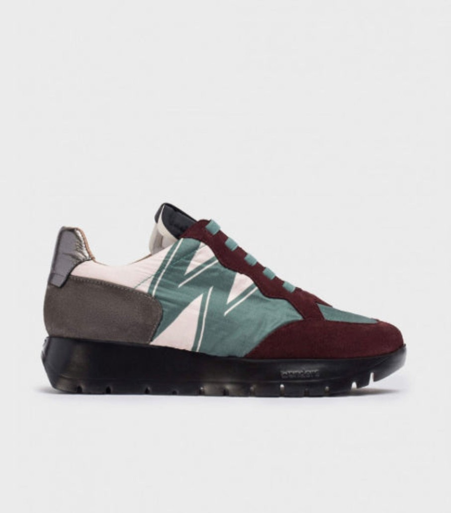 Footwear Wonders | Wonders - 2452 Burgundy Multi Trainer