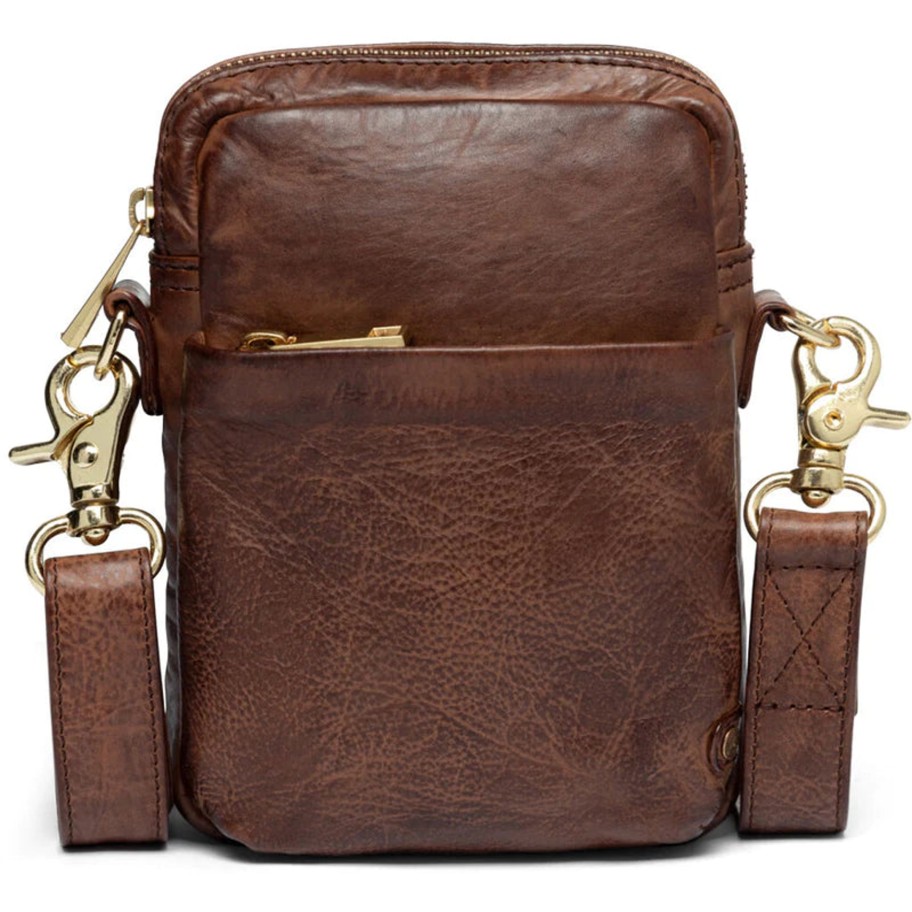 Bags Depeche | Depeche- 15700 Classic Brandy Mobile Phone Bag