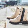 Footwear Rieker Ankle Boots | Rieker - 72634 Cream Biker Boot