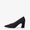 Footwear Unisa | Unisa - Kramp Black Pointy Toe Court With A Block Heel