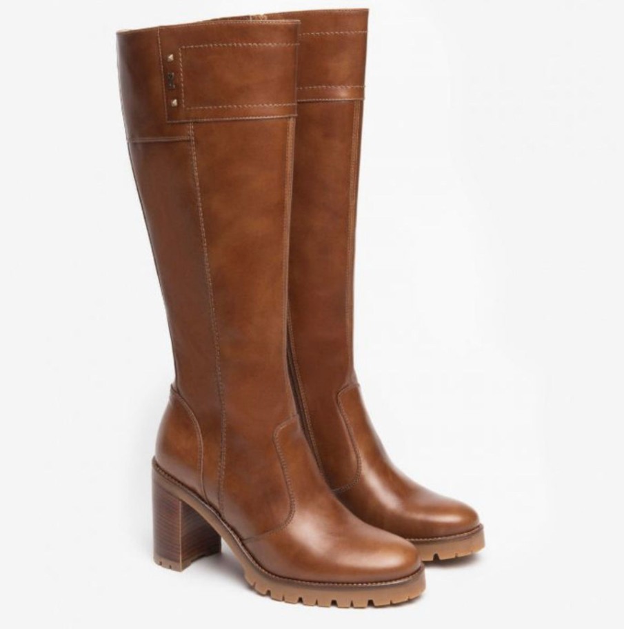 Footwear NeroGiardini Knee High Boots | Nerogiardini - I3089832D Tan Leather Knee High Boot