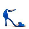 Footwear Menbur | Menbur - Cobalt Blue Gold Toe Sandal