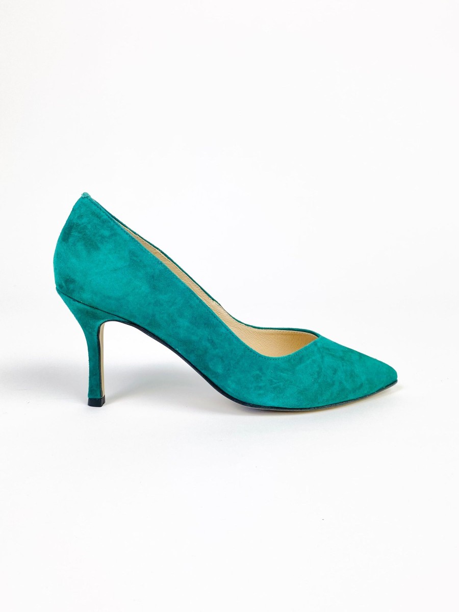 Footwear Rachel's | Rachel'S - Green Suede Court Shoe