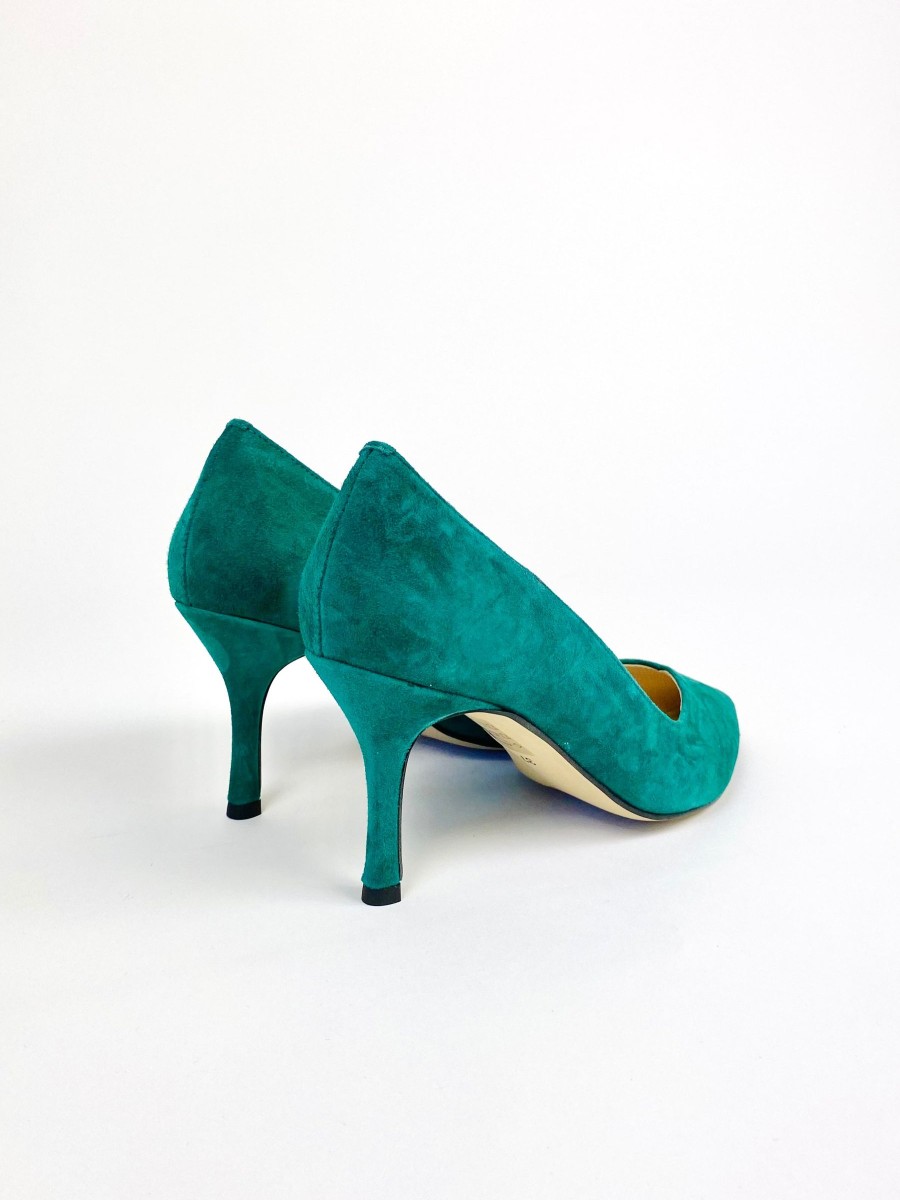 Footwear Rachel's | Rachel'S - Green Suede Court Shoe