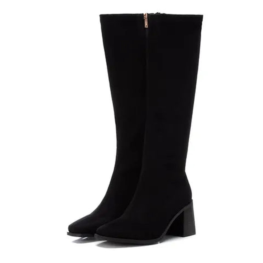 Footwear XTI | Xti - 141827 Black Suede Block Heel Boot