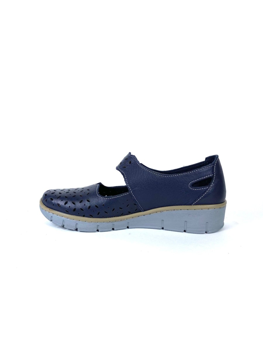 Footwear Softmode | Softmode- Navy Perforated Slip On