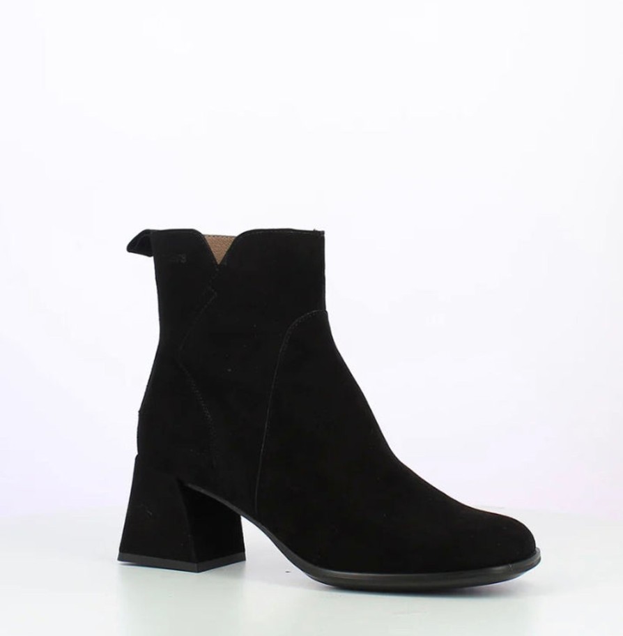 Footwear Wonders Ankle Boots | Wonders - H-5710 Black Suede Ankle Boot