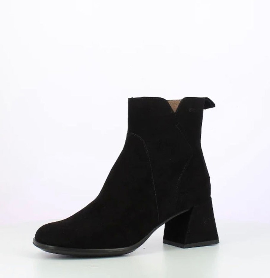 Footwear Wonders Ankle Boots | Wonders - H-5710 Black Suede Ankle Boot