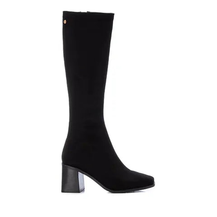 Footwear XTI Knee High Boots | Xti - 141827 Black Suede Block Heel Boot