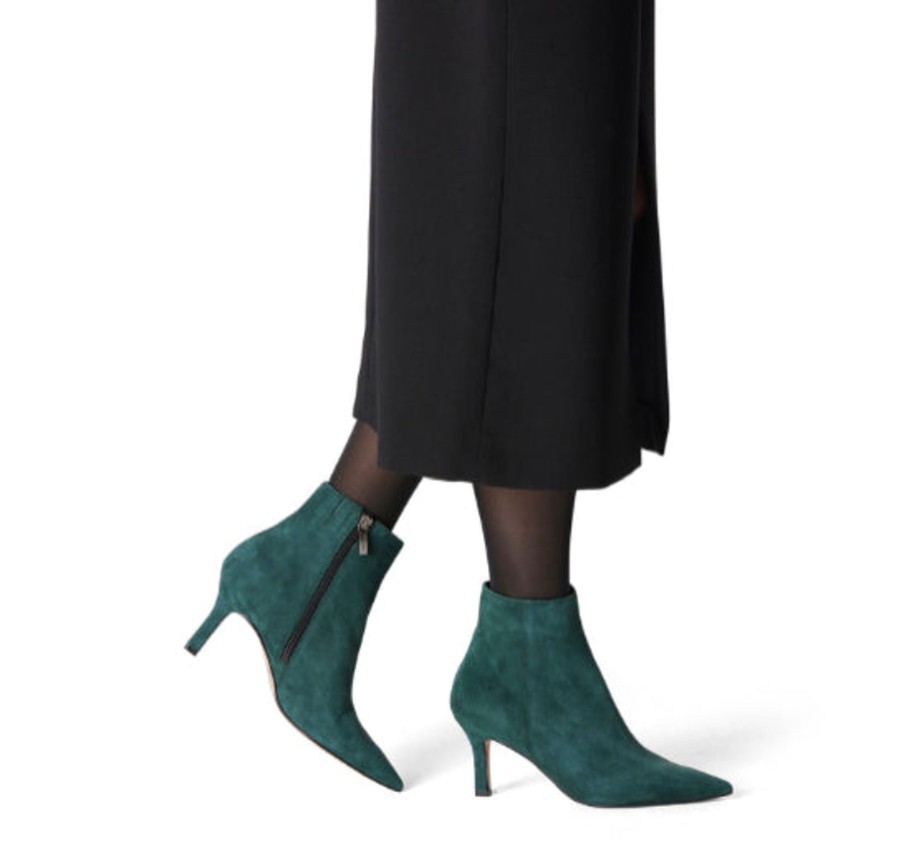 Footwear Tamaris Ankle Boots | Tamaris - 25037 Green Suede Ankle Boot