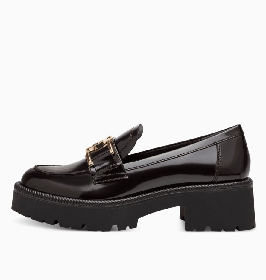 Footwear Tamaris | Tamaris - 24436 Black Patent Loafer