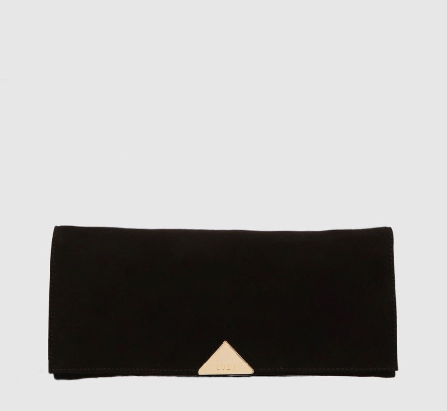 Bags Lodi | Lodi - Black Suede Clutch Bag