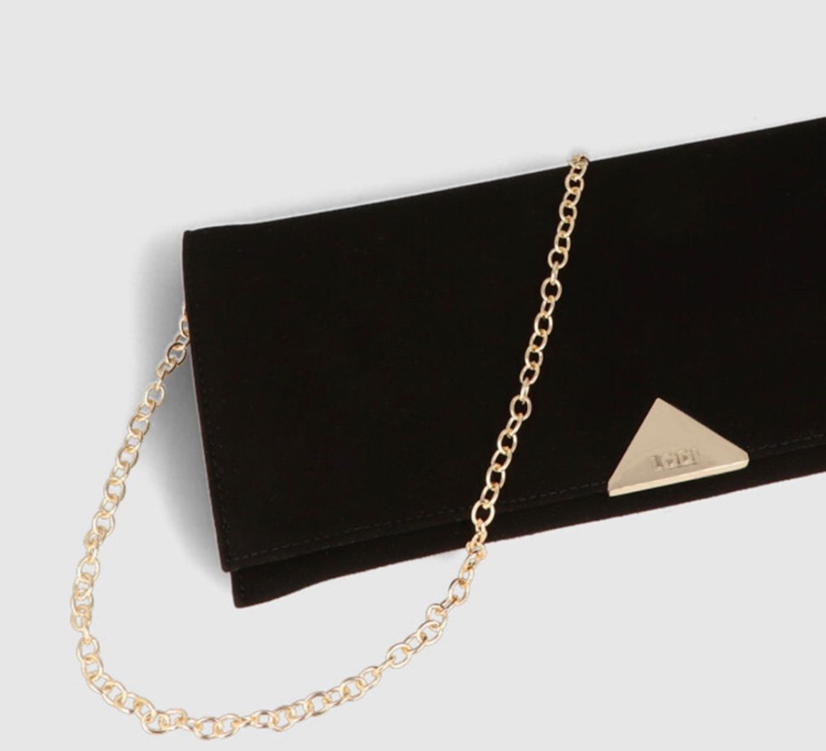 Bags Lodi | Lodi - Black Suede Clutch Bag