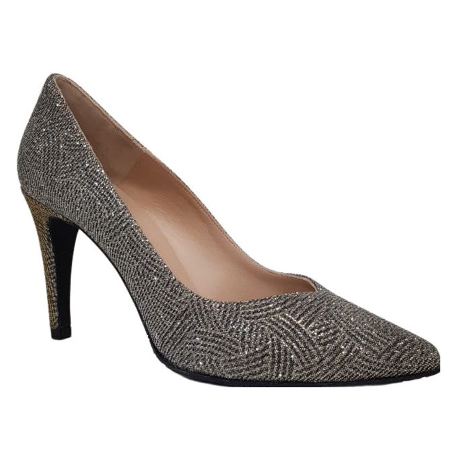 Footwear Brenda Zaro | Brenda Zaro - Gold And Bronze Glitz Court Shoe