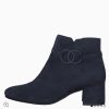 Footwear Tamaris Ankle Boots | Tamaris - 25374 Navy Suede Ankle Boot