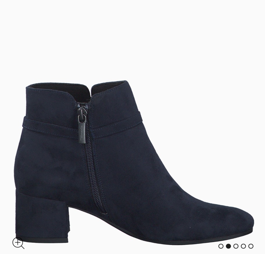 Footwear Tamaris Ankle Boots | Tamaris - 25374 Navy Suede Ankle Boot