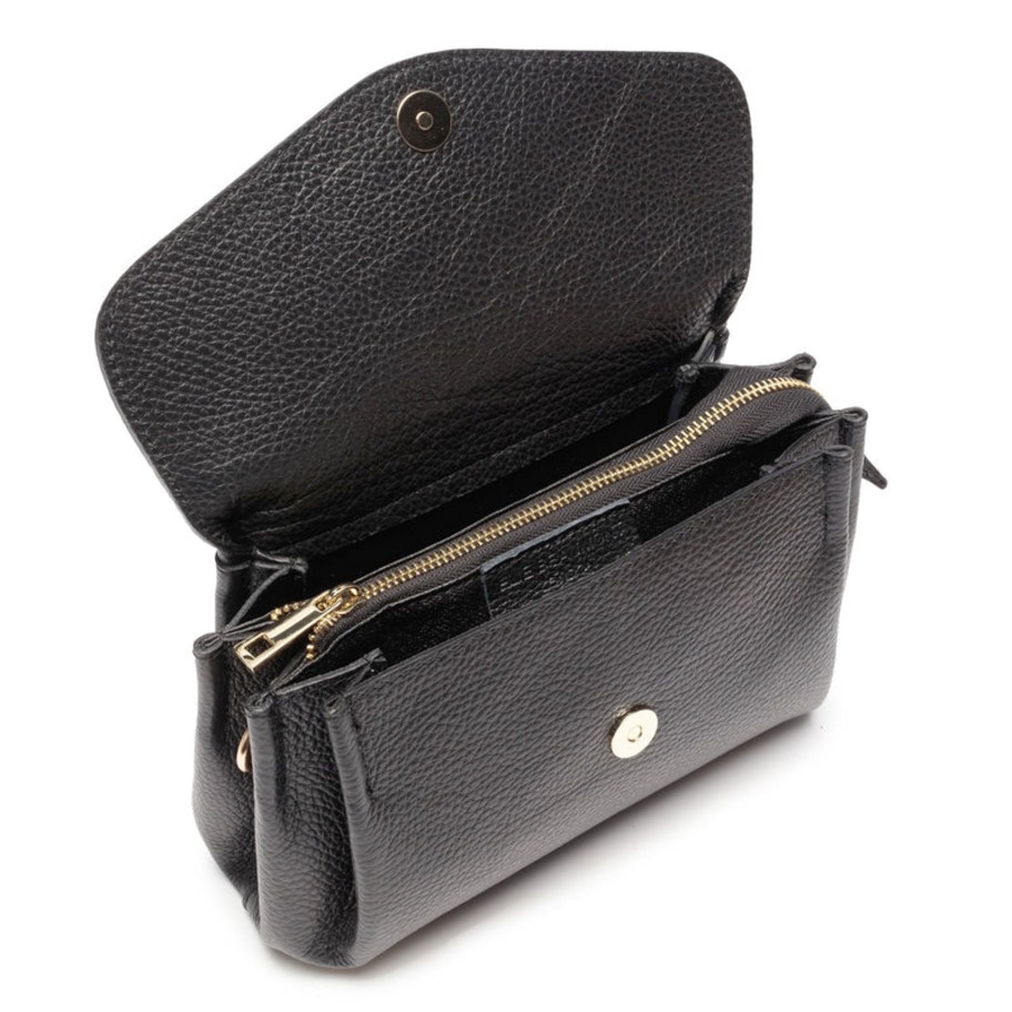 Bags Elie Beaumont | Elie Beaumont - Ebb5009 Black Envelope Leather Crossbody Bag