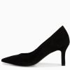 Footwear Tamaris | Tamaris - 22434 Black Suede Kitten Heel Court