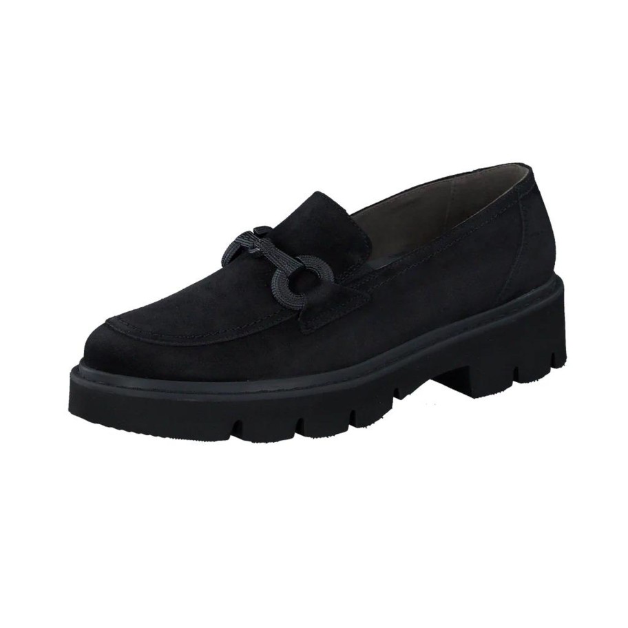 Footwear Paul Green | Paul Green- 1043 Black Suede Loafer