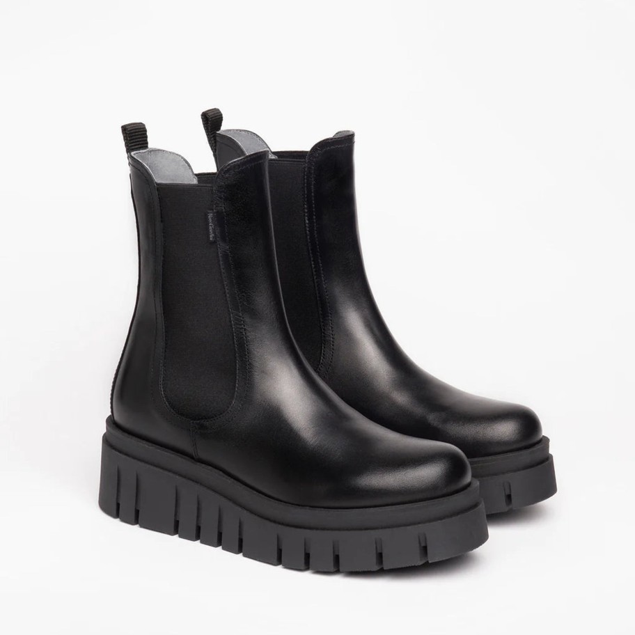 Footwear NeroGiardini Ankle Boots | Nerogiardini - I309090D Black Leather Chelsea Boot [All Sizes Back Soon]