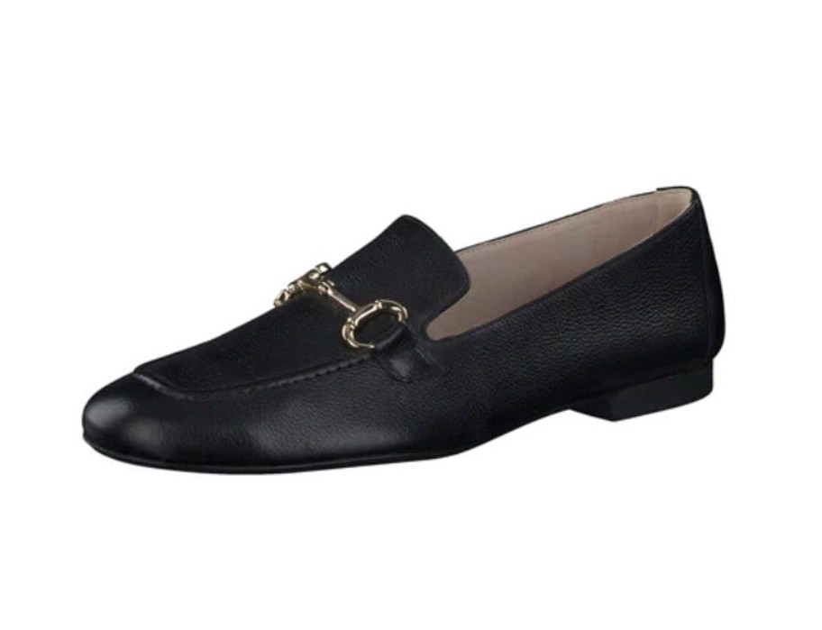 Footwear Paul Green | Paul Green - 2596 Black Leather Loafer