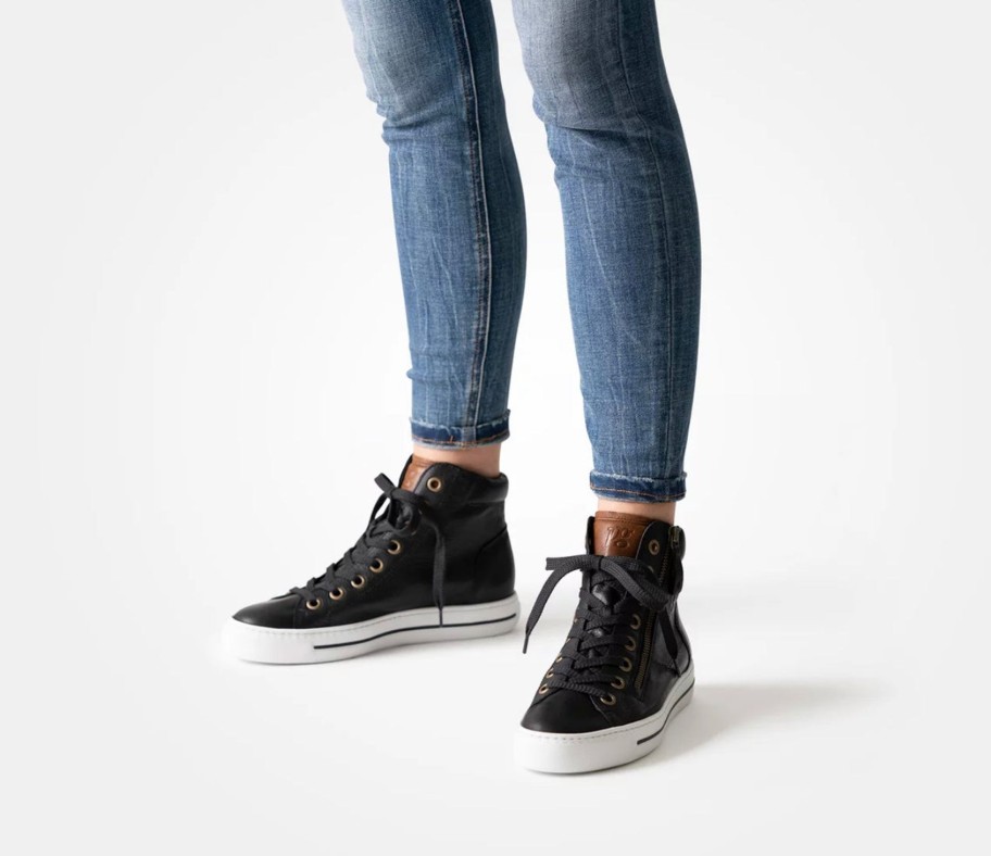 Footwear Paul Green Ankle Boots | Paul Green - 4024 Black Hi Top