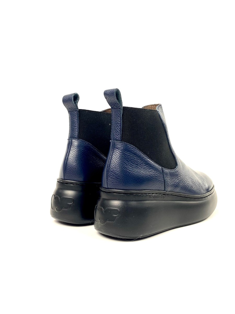 Footwear Wonders Ankle Boots | Wonders - A-2604 Navy Wedge Chelsea Boot