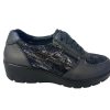 Footwear G Comfort Waterproof Shoes & Boots | Comfort - 799-2 Navy Snake Shimmer Waterproof Shoe