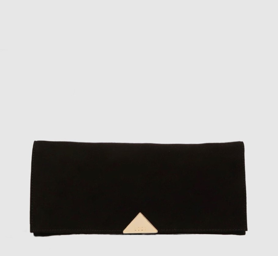 Bags Lodi | Lodi - Black Suede Clutch Bag