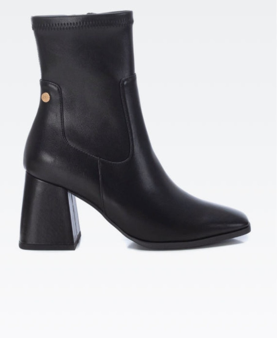 Footwear XTI Ankle Boots | Xti - 141826 Black Sock Top Ankle Boot